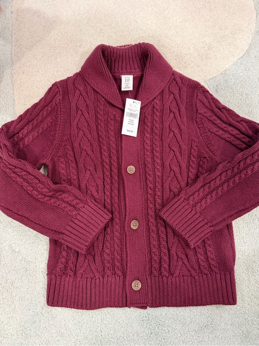 Gap Toddler 5T Cable Knit Cardigan NWT